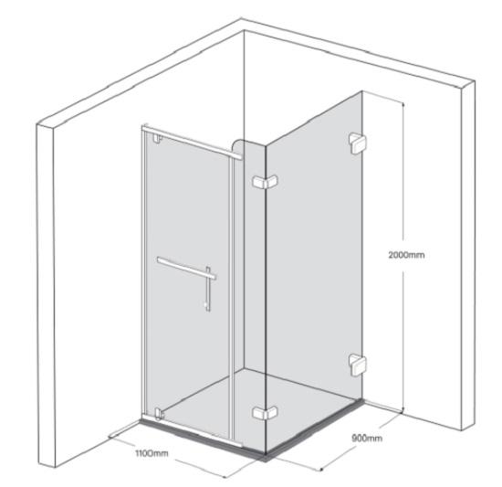 Vách kính tắm Fendi FDG-3X3-3