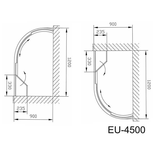 Bản vẽ kĩ thuật Phòng tắm kính EUROKING EU-4500