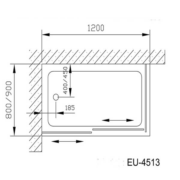 Bản vẽ kĩ thuật Phòng tắm kính EUROKING EU-4513