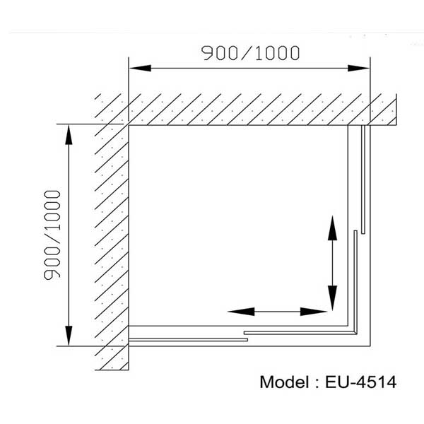 Bản vẽ kĩ thuật Phòng tắm kính EUROKING EU-4515