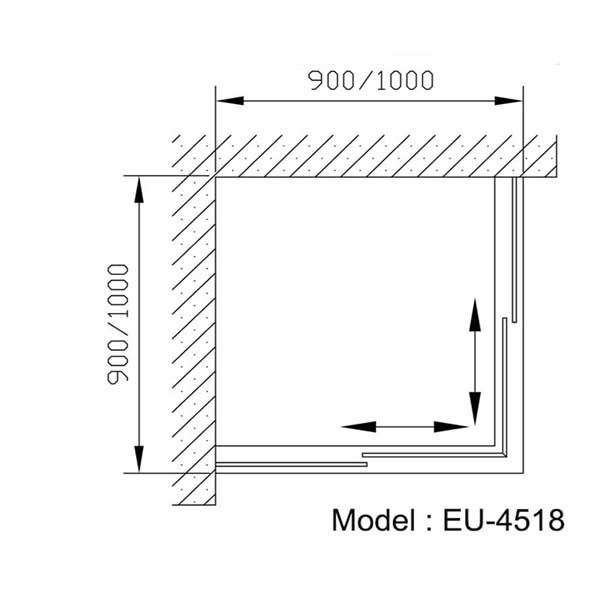 Bản vẽ kĩ thuật Phòng tắm kính EUROKING EU-4518