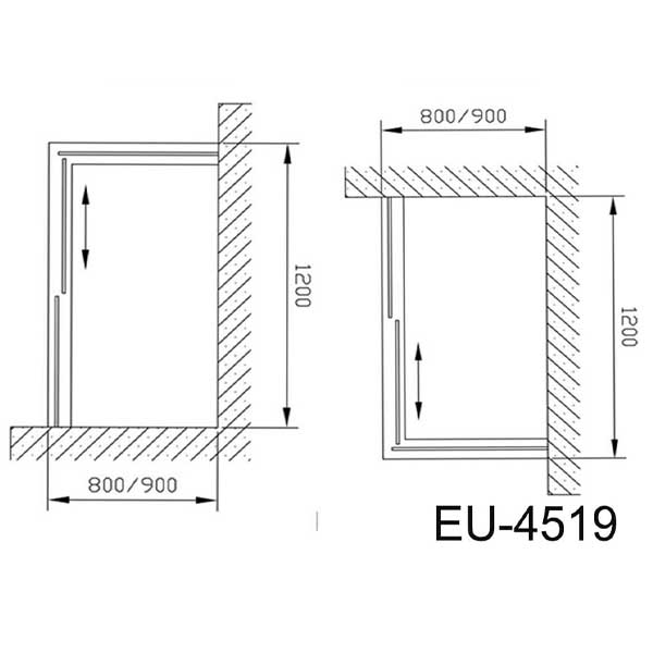 Bản vẽ kĩ thuật Phòng tắm kính EUROKING EU-4519