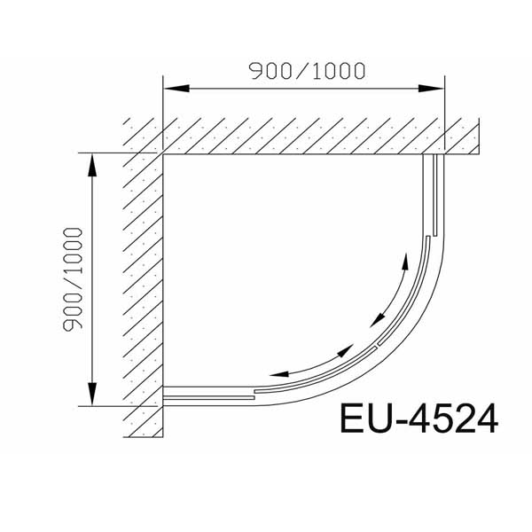 Bản vẽ kĩ thuật Phòng tắm kính EUROKING EU-4524