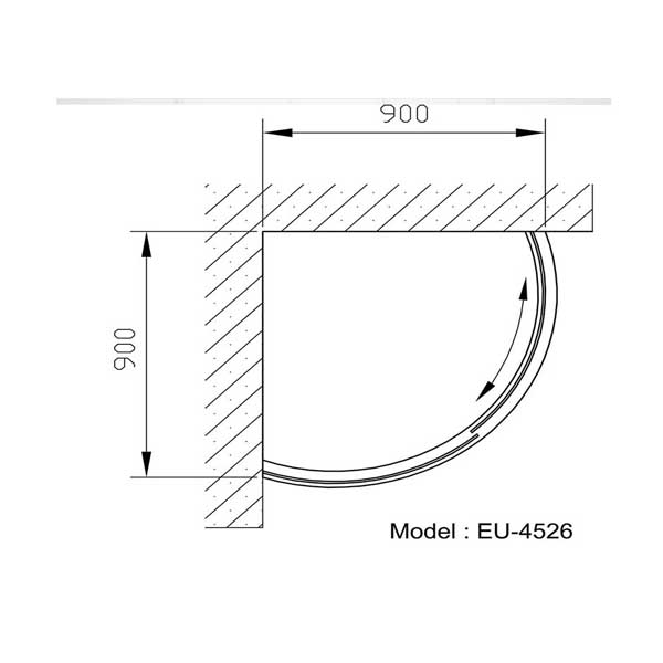 Bản vẽ kĩ thuật Phòng tắm kính EUROKING EU-4526