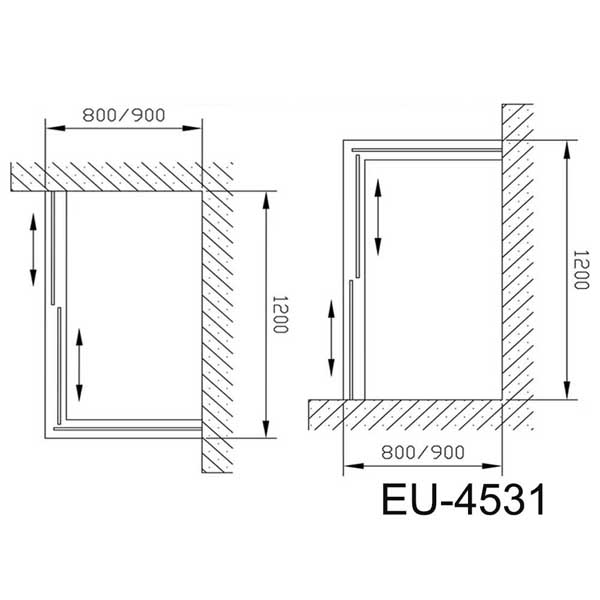 Bản vẽ kĩ thuật Phòng tắm kính EUROKING EU-4531