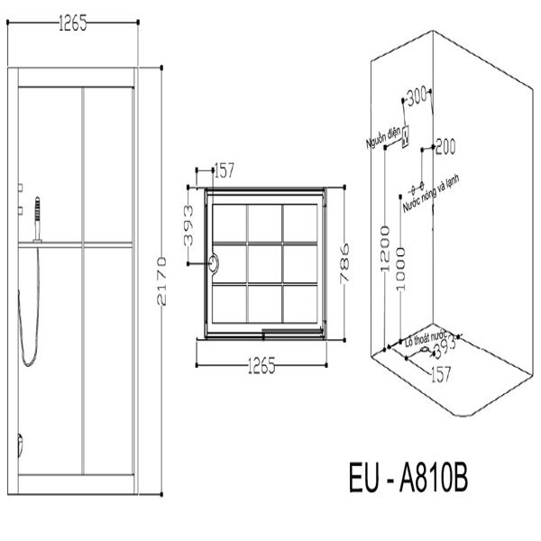 Bản vẽ kỹ thuật Phòng xông hơi Euroking EU - A810B