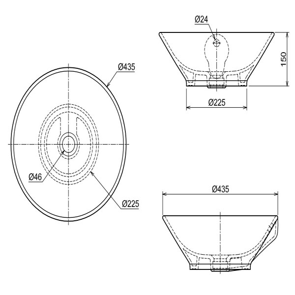 Chậu Lavabo đặt bàn Crux Hafele 588.64.021