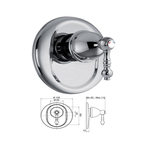 Bộ trộn sen tắm âm tường Hafele Victoria 589.02.098