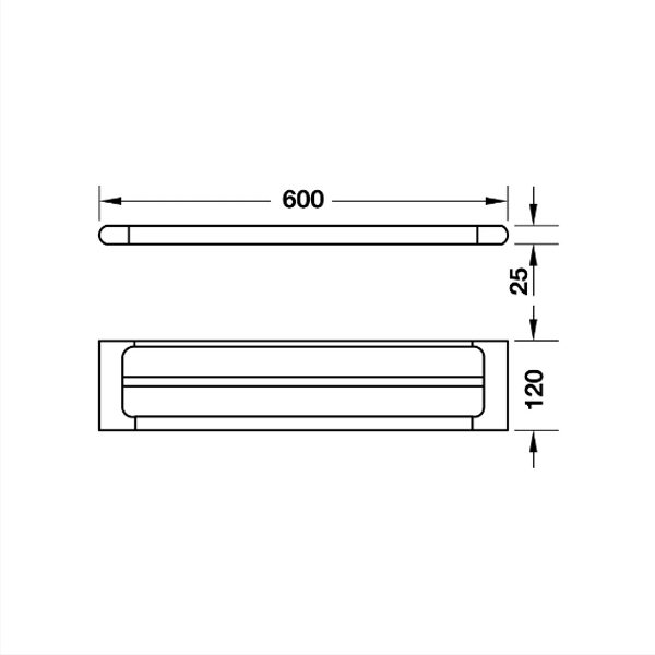 Bản vẽ Thanh treo khăn đôi InnoGeo-E Hafele 495.80.198