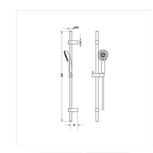 Bản vẽ Bộ thanh treo sen Ergo Hafele 589.85.315
