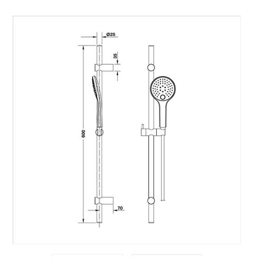 Bản vẽ Bộ thanh treo sen Dense Hafele 589.85.316