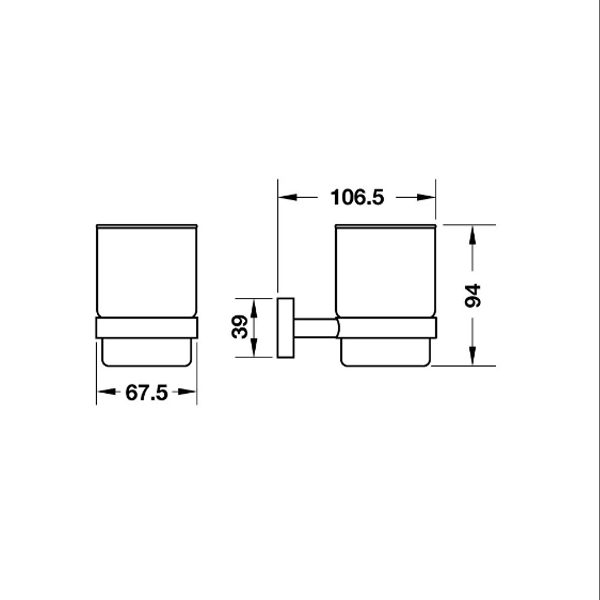 Bản vẽ Gía đỡ và ly InnoRound Hafele 580.34.360