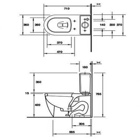 Bản vẽ Bồn cầu hai khối Me by Starck Duravit 588.45.590