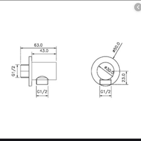 Bản vẽ Bộ tiếp nước dạng tròn Hafele 485.60.008