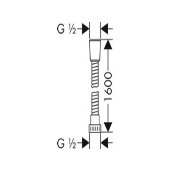 Bản vẽ Dây sen Hafele Hansgrohe Metaflex 1,6m 589.29.905