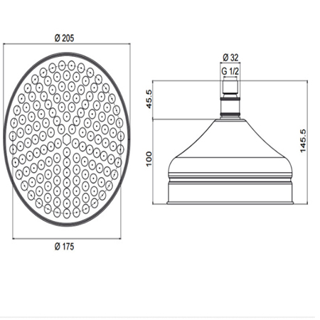 Bản vẽ Sen đầu Hafele Victoria 589.02.913