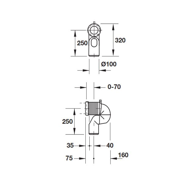 Bản vẽ Bộ ống nối xả thẳng Duravit 588.45.984