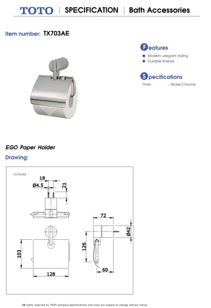 Lô giấy vệ sinh TOTO TX703AE