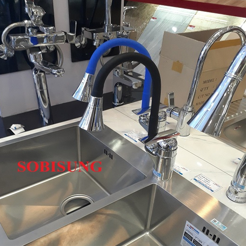 Vòi rửa bát cần mềm Sobisung YJ-2864 Blank nóng lạnh 2 Vòi rửa bát cần mềm Sobisung YJ-2864 Blank nóng lạnh