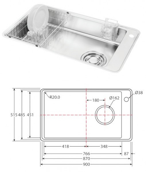 Chậu rửa INOX Sobisung ULTRA-900