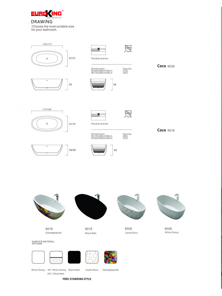 Bồn tắm ngâm EUROKING EU_6026
