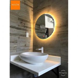 Gương phòng tắm tròn LED vàng 60cm Milor ML006