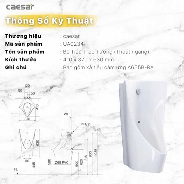 Tiểu Nam Cảm Ứng Treo Tường Caesar UA0234