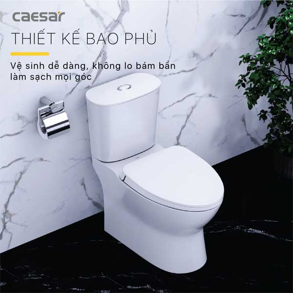 Bàn Cầu Hai Khối Nắp Êm Caesar CD1320