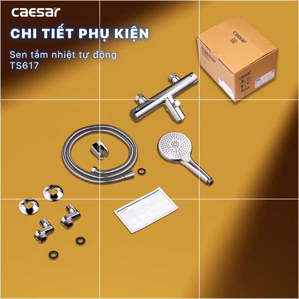 Vòi Sen Nhiệt Độ 3 Chế Độ Caesar TS617 5 Vòi Sen Nhiệt Độ 3 Chế Độ Caesar TS617