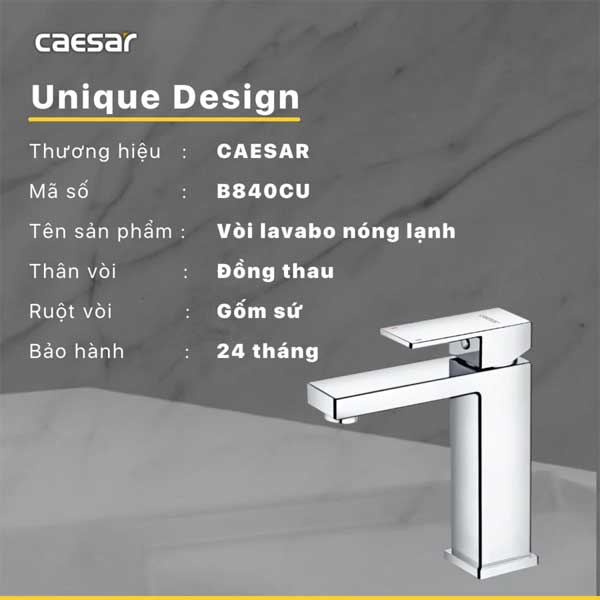 Vòi Rửa Lavabo Nóng Lạnh Caesar B840CU