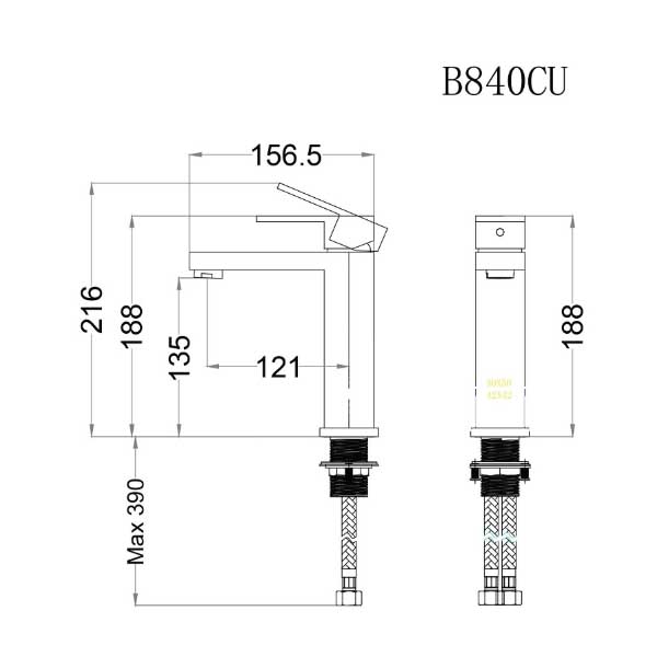 Vòi Rửa Lavabo Nóng Lạnh Caesar B840CU 4 Vòi Rửa Lavabo Nóng Lạnh Caesar B840CU
