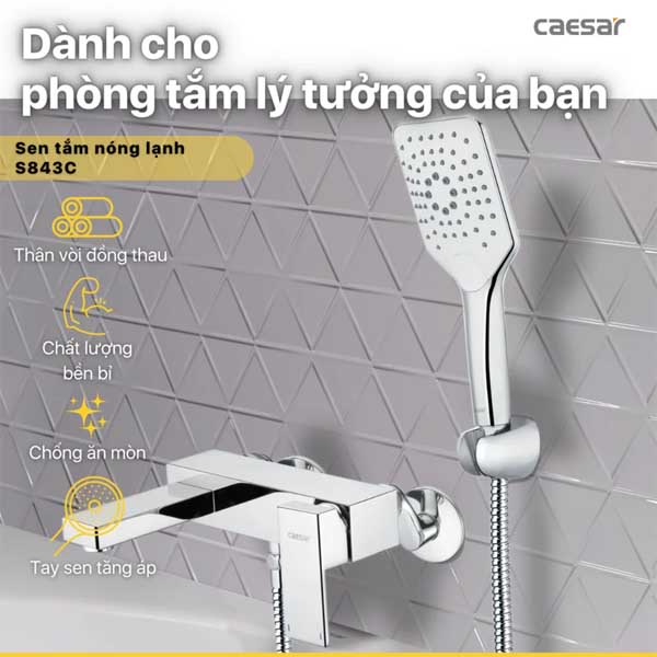 Sen Tắm Nóng Lạnh 3 Chế Độ Caesar S843C