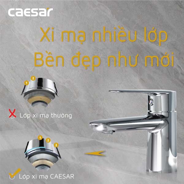 Vòi Rửa Lavabo Nóng Lạnh Caesar B380CU