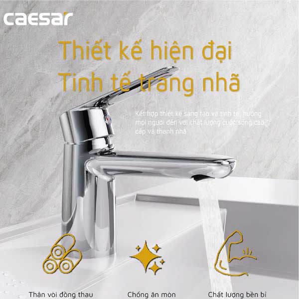 Vòi Rửa Lavabo Nóng Lạnh Caesar B380CU