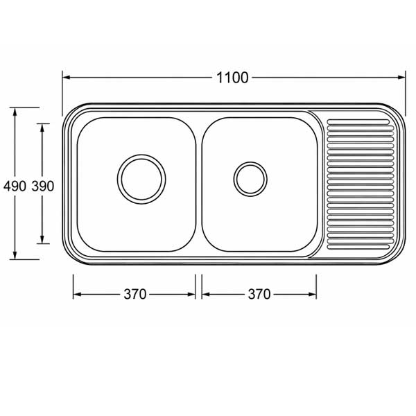 Chậu rửa bát Inox 2 hố cân có bàn AMY AM1100