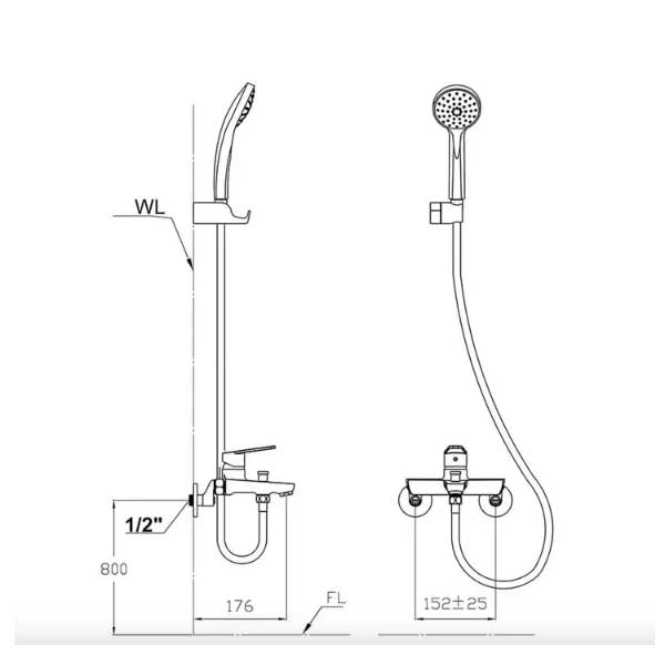 Sen tắm nóng lạnh CLASSIC SNN1596H 3 Sen tắm nóng lạnh CLASSIC SNN1596H