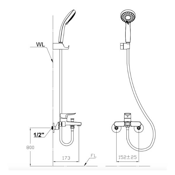 Sen tắm nóng lạnh CLASSIC SNT1876 3 Sen tắm nóng lạnh CLASSIC SNT1876