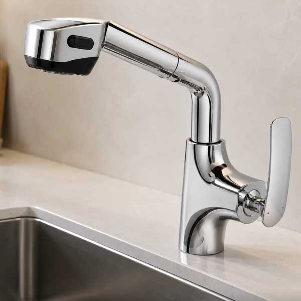 Vòi bếp nóng lạnh cắm chậu rút dây AMY AM9006