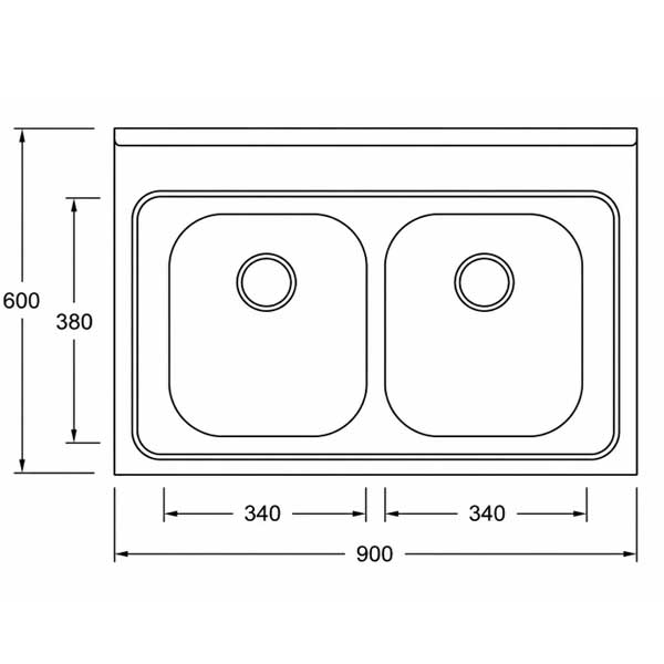 Chậu rửa 2 hố cân có gờ trên AMY - AM 900 LD 3 Chậu rửa 2 hố cân có gờ trên AMY - AM 900 LD