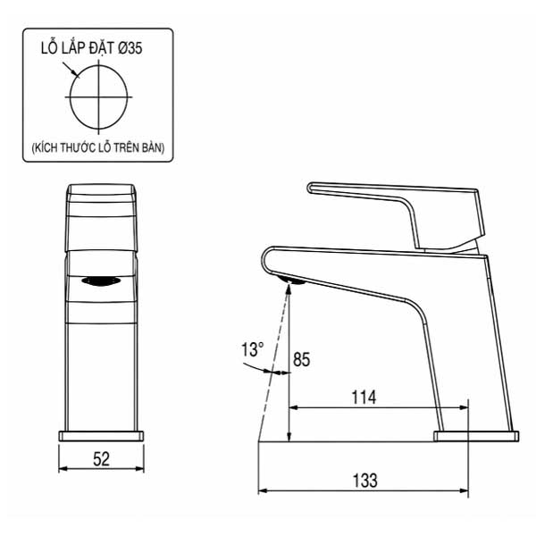 Vòi Lavabo nóng lạnh AMY AM8001N 3 Vòi Lavabo nóng lạnh AMY AM8001N