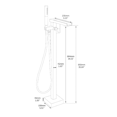 Sen bồn tắm Haruki HR1218 màu đen đặt sàn
