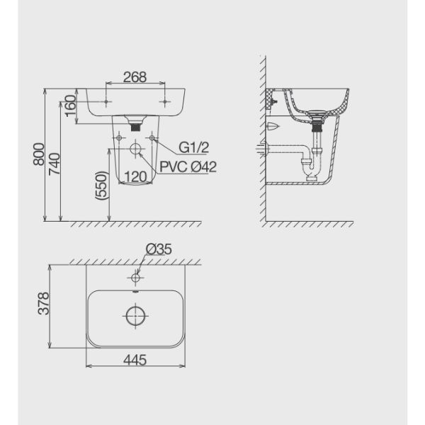 Chậu rửa lavabo Viglacera V23 2 Chậu rửa lavabo Viglacera V23