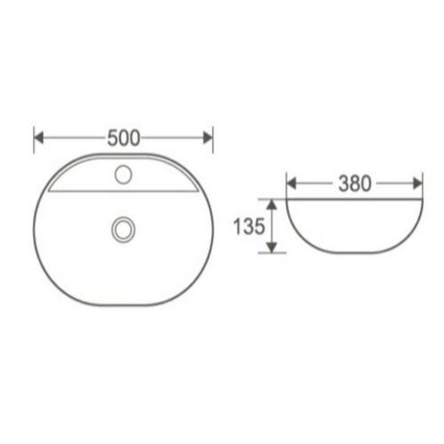 thông số kỹ thuật chậu đặt bàn lavabo RUSIT-VADO R333CH006