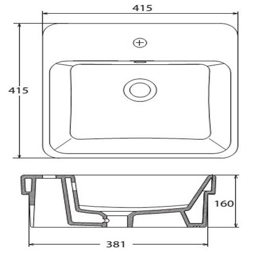 thông số kỹ thuật chậu rửa lavabo đặt bàn Viglacera V24