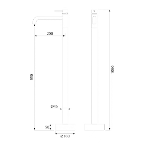 TSKT Vòi chậu đặt sàn Haruki HR141-1 màu xám