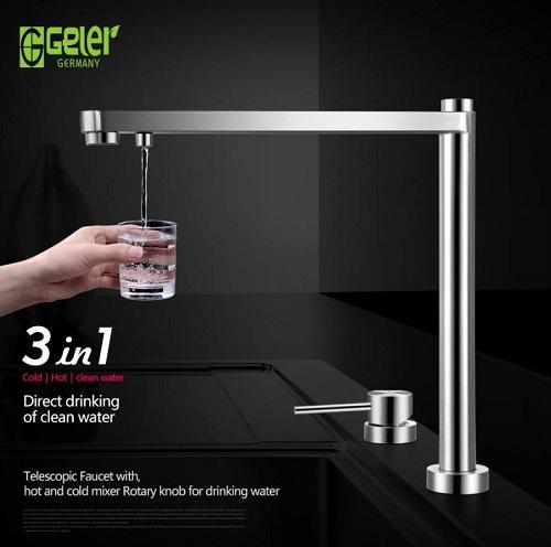 Vòi rửa bát 3 đường nước Geler GL-3060