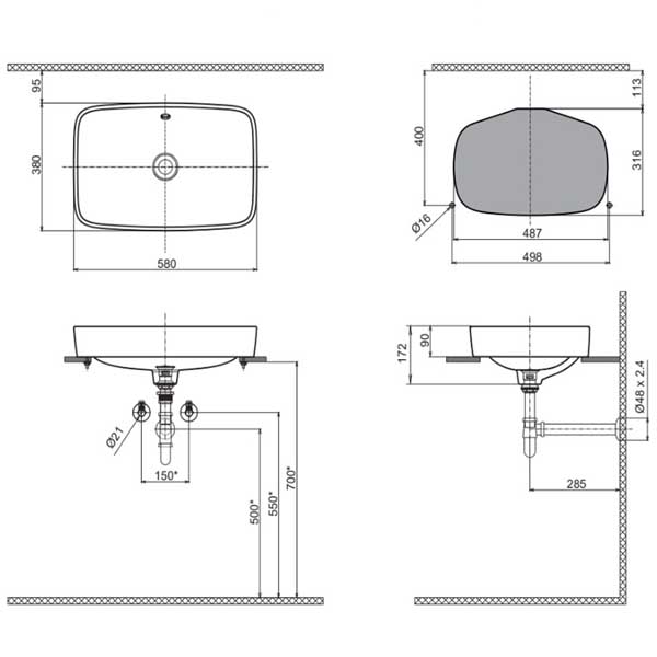 Chậu Rửa Lavabo Inax AL-299V Đặt Bàn AquaCeramic 2 Chậu Rửa Lavabo Inax AL-299V Đặt Bàn AquaCeramic