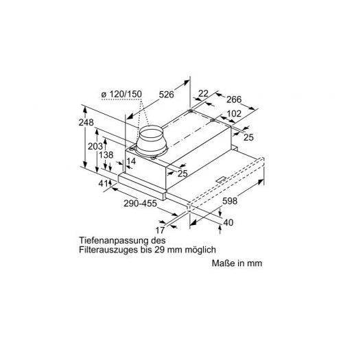 Bản vẽ máy hút mùi âm tủ Bosch HMH.DFL064W53B Serie 2