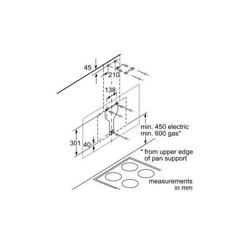 Bản vẽ máy hút mùi treo tường Bosch HMH.DWK67HM60B Serie 4