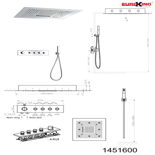 Bản vẽ sen tắm âm tường Euroking EU-1451600